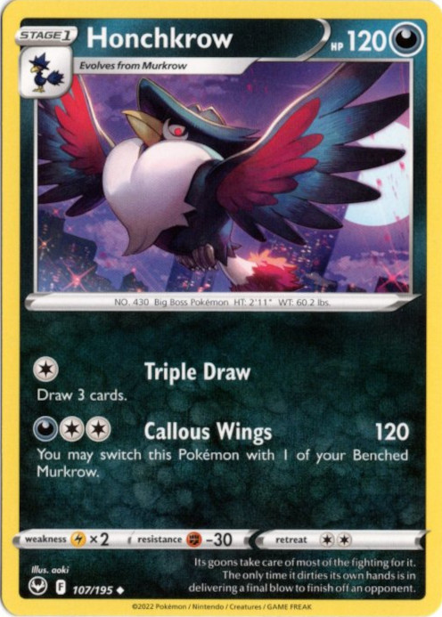 ドンカラス 海外版 英語版 Honchkrow - 107/195 -【Card Chicken】